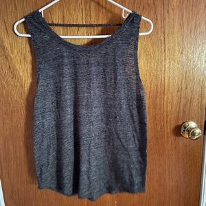 VS Pink dark grey muscle tank top with criss-cross detail